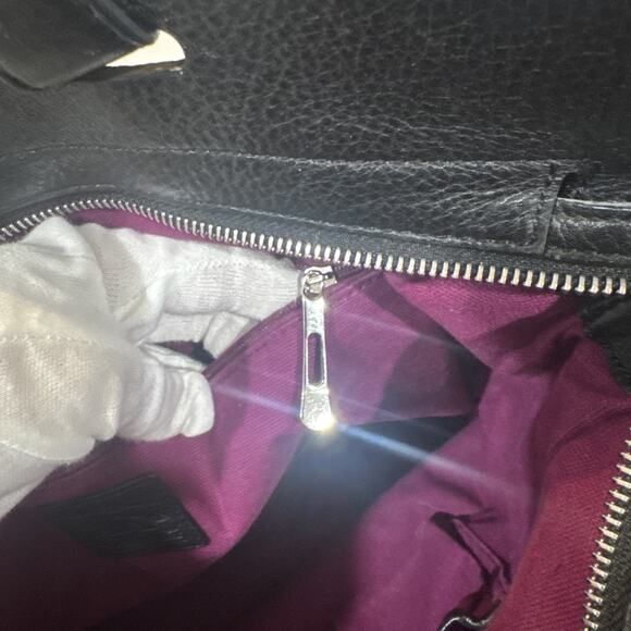 Burberry Stowell Large Black White Plaid Tote With Fuchsia Interior - Picture 8 of 14